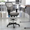 image:imageFlash Furniture Tyler MidBack Light Gray Mesh Ergonomic Drafting Chair with Adjustable Chrome Foot Ring Adjustable Arms and White FrameLight Gray MeshBlack Frame
