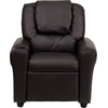 image:imageFlash Furniture Vana LeatherSoft Kids Recliner with Cup Holder Headrest and Safety Recline Contemporary Reclining Chair for Kids Supports up to 90 lbs BrownBrown Leathersoft
