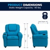 image:imageFlash Furniture Vana LeatherSoft Kids Recliner with Cup Holder Headrest and Safety Recline Contemporary Reclining Chair for Kids Supports up to 90 lbs BrownTurquoise Vinyl