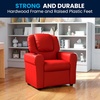 image:imageFlash Furniture Vana LeatherSoft Kids Recliner with Cup Holder Headrest and Safety Recline Contemporary Reclining Chair for Kids Supports up to 90 lbs BrownRed Vinyl