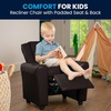 image:imageFlash Furniture Vana LeatherSoft Kids Recliner with Cup Holder Headrest and Safety Recline Contemporary Reclining Chair for Kids Supports up to 90 lbs BrownBrown Leathersoft
