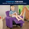 image:imageFlash Furniture Vana LeatherSoft Kids Recliner with Cup Holder Headrest and Safety Recline Contemporary Reclining Chair for Kids Supports up to 90 lbs BrownLavender Vinyl