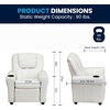 image:imageFlash Furniture Vana LeatherSoft Kids Recliner with Cup Holder Headrest and Safety Recline Contemporary Reclining Chair for Kids Supports up to 90 lbs BrownWhite Vinyl