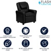 image:imageFlash Furniture Vana LeatherSoft Kids Recliner with Cup Holder Headrest and Safety Recline Contemporary Reclining Chair for Kids Supports up to 90 lbs BrownBlack Leathersoft