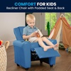 image:imageFlash Furniture Vana LeatherSoft Kids Recliner with Cup Holder Headrest and Safety Recline Contemporary Reclining Chair for Kids Supports up to 90 lbs BrownLight Blue Vinyl