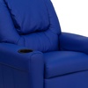 image:imageFlash Furniture Vana LeatherSoft Kids Recliner with Cup Holder Headrest and Safety Recline Contemporary Reclining Chair for Kids Supports up to 90 lbs BrownBlue Vinyl