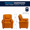 image:imageFlash Furniture Vana LeatherSoft Kids Recliner with Cup Holder Headrest and Safety Recline Contemporary Reclining Chair for Kids Supports up to 90 lbs BrownOrange Vinyl