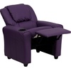 image:imageFlash Furniture Vana LeatherSoft Kids Recliner with Cup Holder Headrest and Safety Recline Contemporary Reclining Chair for Kids Supports up to 90 lbs BrownPurple Vinyl