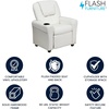 image:imageFlash Furniture Vana LeatherSoft Kids Recliner with Cup Holder Headrest and Safety Recline Contemporary Reclining Chair for Kids Supports up to 90 lbs BrownWhite Vinyl