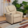image:imageFlash Furniture Vana LeatherSoft Kids Recliner with Cup Holder Headrest and Safety Recline Contemporary Reclining Chair for Kids Supports up to 90 lbs BrownBeige Vinyl