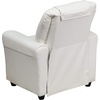 image:imageFlash Furniture Vana LeatherSoft Kids Recliner with Cup Holder Headrest and Safety Recline Contemporary Reclining Chair for Kids Supports up to 90 lbs BrownWhite Vinyl