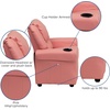 image:imageFlash Furniture Vana LeatherSoft Kids Recliner with Cup Holder Headrest and Safety Recline Contemporary Reclining Chair for Kids Supports up to 90 lbs BrownPink Vinyl