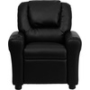 image:imageFlash Furniture Vana LeatherSoft Kids Recliner with Cup Holder Headrest and Safety Recline Contemporary Reclining Chair for Kids Supports up to 90 lbs BrownBlack Leathersoft