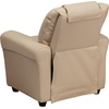 image:imageFlash Furniture Vana LeatherSoft Kids Recliner with Cup Holder Headrest and Safety Recline Contemporary Reclining Chair for Kids Supports up to 90 lbs BrownBeige Vinyl
