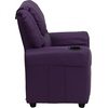 image:imageFlash Furniture Vana LeatherSoft Kids Recliner with Cup Holder Headrest and Safety Recline Contemporary Reclining Chair for Kids Supports up to 90 lbs BrownPurple Vinyl