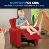 image:imageFlash Furniture Vana LeatherSoft Kids Recliner with Cup Holder Headrest and Safety Recline Contemporary Reclining Chair for Kids Supports up to 90 lbs BrownRed Vinyl