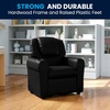 image:imageFlash Furniture Vana LeatherSoft Kids Recliner with Cup Holder Headrest and Safety Recline Contemporary Reclining Chair for Kids Supports up to 90 lbs BrownBlack Leathersoft