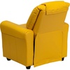 image:imageFlash Furniture Vana LeatherSoft Kids Recliner with Cup Holder Headrest and Safety Recline Contemporary Reclining Chair for Kids Supports up to 90 lbs BrownYellow Vinyl