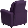 image:imageFlash Furniture Vana LeatherSoft Kids Recliner with Cup Holder Headrest and Safety Recline Contemporary Reclining Chair for Kids Supports up to 90 lbs BrownPurple Vinyl
