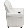image:imageFlash Furniture Vana LeatherSoft Kids Recliner with Cup Holder Headrest and Safety Recline Contemporary Reclining Chair for Kids Supports up to 90 lbs BrownWhite Vinyl