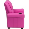 image:imageFlash Furniture Vana LeatherSoft Kids Recliner with Cup Holder Headrest and Safety Recline Contemporary Reclining Chair for Kids Supports up to 90 lbs BrownHot Pink Vinyl