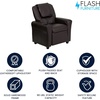 image:imageFlash Furniture Vana LeatherSoft Kids Recliner with Cup Holder Headrest and Safety Recline Contemporary Reclining Chair for Kids Supports up to 90 lbs BrownBrown Leathersoft