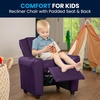 image:imageFlash Furniture Vana LeatherSoft Kids Recliner with Cup Holder Headrest and Safety Recline Contemporary Reclining Chair for Kids Supports up to 90 lbs BrownPurple Vinyl