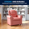 image:imageFlash Furniture Vana LeatherSoft Kids Recliner with Cup Holder Headrest and Safety Recline Contemporary Reclining Chair for Kids Supports up to 90 lbs BrownPink Vinyl