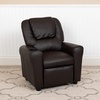 image:imageFlash Furniture Vana LeatherSoft Kids Recliner with Cup Holder Headrest and Safety Recline Contemporary Reclining Chair for Kids Supports up to 90 lbs BrownBrown Leathersoft