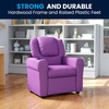 image:imageFlash Furniture Vana LeatherSoft Kids Recliner with Cup Holder Headrest and Safety Recline Contemporary Reclining Chair for Kids Supports up to 90 lbs BrownLavender Vinyl