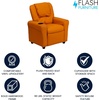 image:imageFlash Furniture Vana LeatherSoft Kids Recliner with Cup Holder Headrest and Safety Recline Contemporary Reclining Chair for Kids Supports up to 90 lbs BrownOrange Vinyl