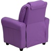 image:imageFlash Furniture Vana LeatherSoft Kids Recliner with Cup Holder Headrest and Safety Recline Contemporary Reclining Chair for Kids Supports up to 90 lbs BrownLavender Vinyl