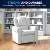 image:imageFlash Furniture Vana LeatherSoft Kids Recliner with Cup Holder Headrest and Safety Recline Contemporary Reclining Chair for Kids Supports up to 90 lbs BrownWhite Vinyl