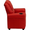 image:imageFlash Furniture Vana LeatherSoft Kids Recliner with Cup Holder Headrest and Safety Recline Contemporary Reclining Chair for Kids Supports up to 90 lbs BrownRed Vinyl