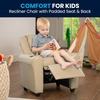 image:imageFlash Furniture Vana LeatherSoft Kids Recliner with Cup Holder Headrest and Safety Recline Contemporary Reclining Chair for Kids Supports up to 90 lbs BrownBeige Vinyl