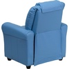 image:imageFlash Furniture Vana LeatherSoft Kids Recliner with Cup Holder Headrest and Safety Recline Contemporary Reclining Chair for Kids Supports up to 90 lbs BrownLight Blue Vinyl