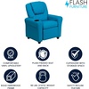 image:imageFlash Furniture Vana LeatherSoft Kids Recliner with Cup Holder Headrest and Safety Recline Contemporary Reclining Chair for Kids Supports up to 90 lbs BrownTurquoise Vinyl