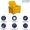 image:imageFlash Furniture Vana LeatherSoft Kids Recliner with Cup Holder Headrest and Safety Recline Contemporary Reclining Chair for Kids Supports up to 90 lbs BrownYellow Vinyl