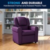 image:imageFlash Furniture Vana LeatherSoft Kids Recliner with Cup Holder Headrest and Safety Recline Contemporary Reclining Chair for Kids Supports up to 90 lbs BrownPurple Vinyl
