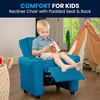 image:imageFlash Furniture Vana LeatherSoft Kids Recliner with Cup Holder Headrest and Safety Recline Contemporary Reclining Chair for Kids Supports up to 90 lbs BrownTurquoise Vinyl