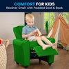 image:imageFlash Furniture Vana LeatherSoft Kids Recliner with Cup Holder Headrest and Safety Recline Contemporary Reclining Chair for Kids Supports up to 90 lbs BrownGreen Vinyl