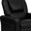 image:imageFlash Furniture Vana LeatherSoft Kids Recliner with Cup Holder Headrest and Safety Recline Contemporary Reclining Chair for Kids Supports up to 90 lbs BrownBlack Leathersoft