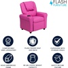 image:imageFlash Furniture Vana LeatherSoft Kids Recliner with Cup Holder Headrest and Safety Recline Contemporary Reclining Chair for Kids Supports up to 90 lbs BrownHot Pink Vinyl