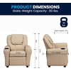 image:imageFlash Furniture Vana LeatherSoft Kids Recliner with Cup Holder Headrest and Safety Recline Contemporary Reclining Chair for Kids Supports up to 90 lbs BrownBeige Vinyl