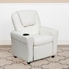 image:imageFlash Furniture Vana LeatherSoft Kids Recliner with Cup Holder Headrest and Safety Recline Contemporary Reclining Chair for Kids Supports up to 90 lbs BrownWhite Vinyl