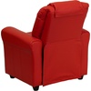 image:imageFlash Furniture Vana LeatherSoft Kids Recliner with Cup Holder Headrest and Safety Recline Contemporary Reclining Chair for Kids Supports up to 90 lbs BrownRed Vinyl
