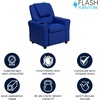 image:imageFlash Furniture Vana LeatherSoft Kids Recliner with Cup Holder Headrest and Safety Recline Contemporary Reclining Chair for Kids Supports up to 90 lbs BrownBlue Vinyl
