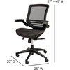 image:imageFlash Furniture Warfield MidBack Transparent Black Mesh Executive Swivel Office Chair with Black Frame and FlipUp ArmsBlack MeshBlack Frame