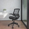 image:imageFlash Furniture Warfield MidBack Transparent Black Mesh Executive Swivel Office Chair with Black Frame and FlipUp ArmsBlack MeshBlack Frame