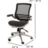image:imageFlash Furniture Warfield MidBack Transparent Black Mesh Executive Swivel Office Chair with Black Frame and FlipUp ArmsBlack MeshGraphite Silver Frame